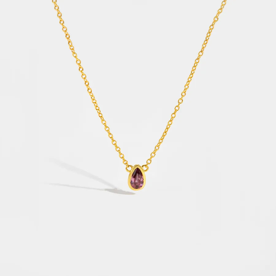18K Gold Plated 925 Sterling Silver Teardrop Necklace - Sophia