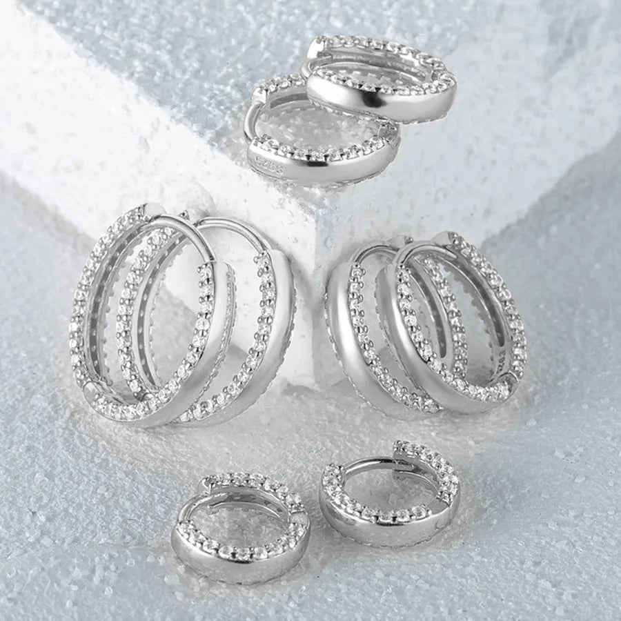 18K Gold Plated 925 Sterling Silver Side Spark Earrings - Sylvie