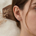 18K Gold Plated 925 Sterling Silver Heart Studs - Evelyn
