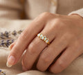 18K Gold Plated 925 Sterling Silver Pear-cut Cluster Ring - Kelly
