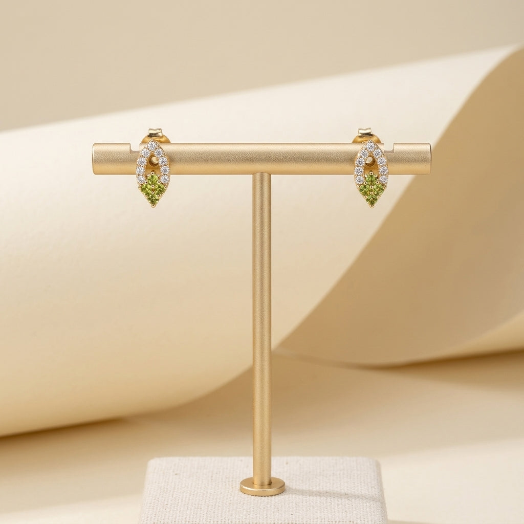 18K Gold Plated 925 Sterling Silver Leaves Stud - Faye