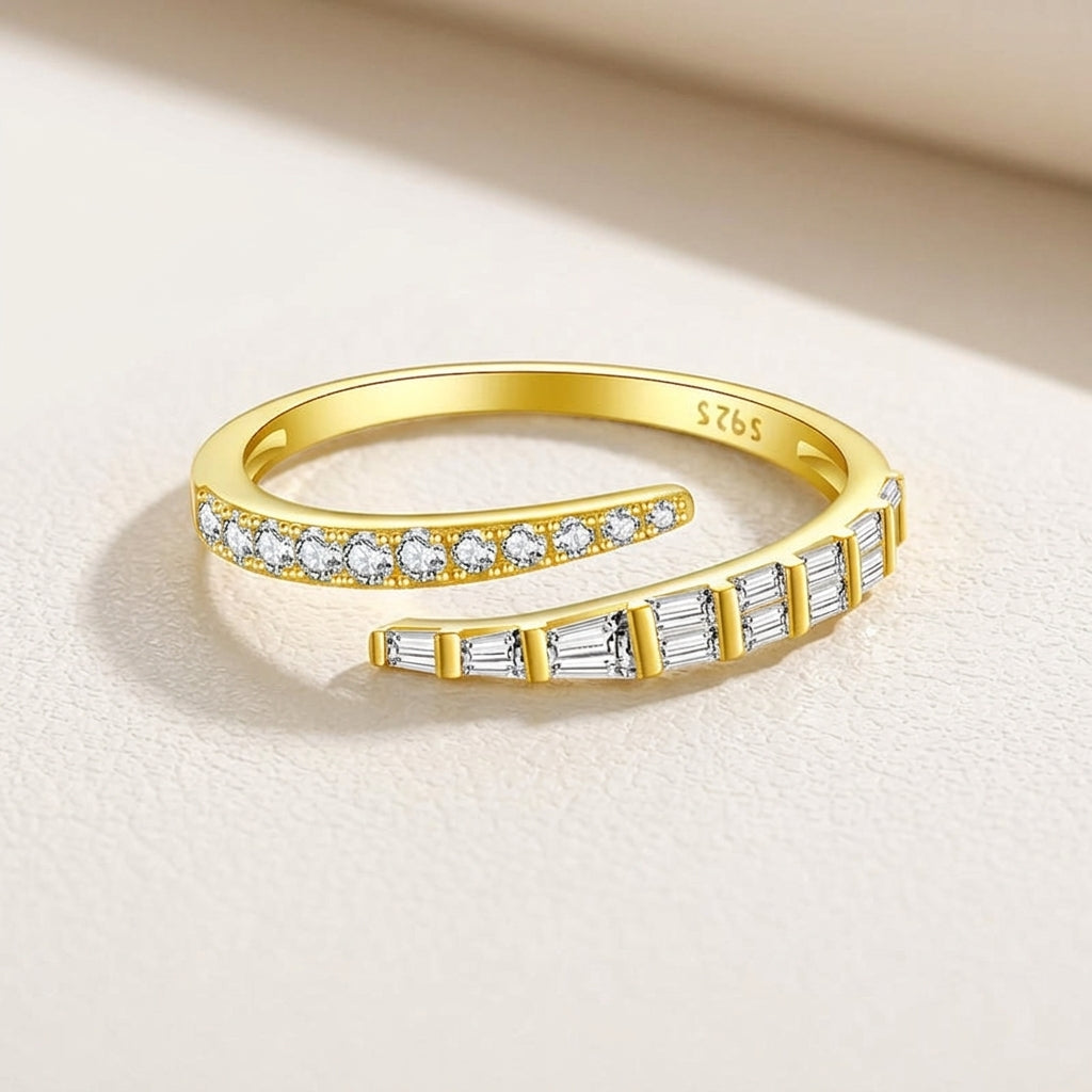 18K Gold Plated 925 Sterling Silver Sculptural Ring - Sabina