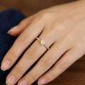 18K Gold Plated 925 Sterling Silver Solitaire Ring - Aura