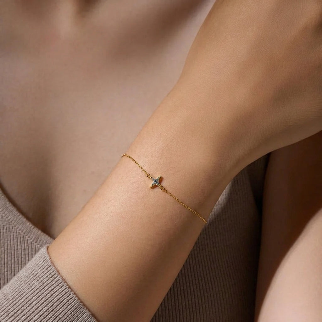 18K Gold Plated 925 Sterling Silver Starburst Bracelet - Destiny