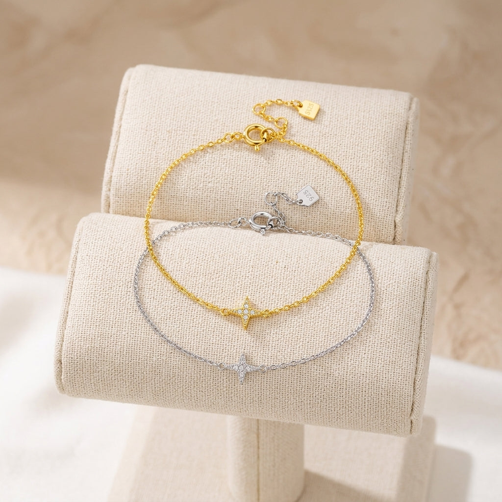 18K Gold Plated 925 Sterling Silver Starburst Bracelet - Destiny